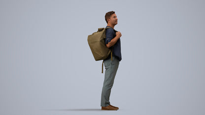 realistic 3D people man casual standing, render-ready for V-Ray and Corona, FBX OBJ, side view render