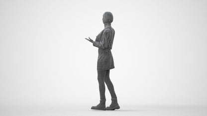 3D people model woman business walking, scanned human for 3ds Max rendering, square thumbnail