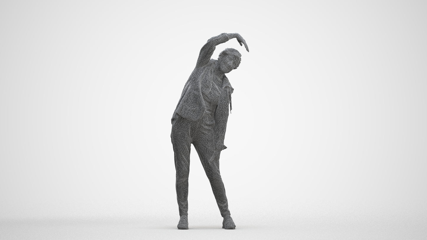 realistic 3D people senior woman sport, render-ready for V-Ray and Corona, FBX OBJ, three-quarter front view render