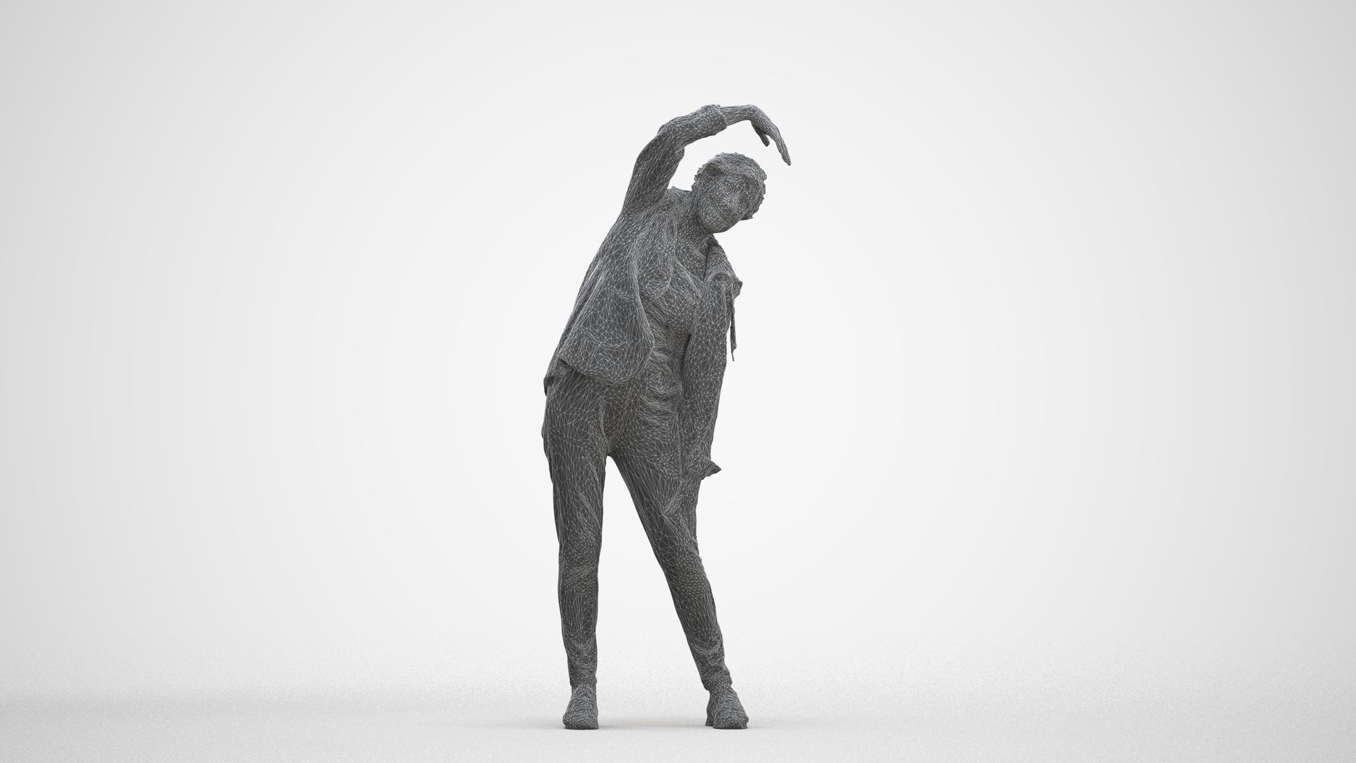 realistic 3D people senior woman sport, render-ready for V-Ray and Corona, FBX OBJ, three-quarter front view render