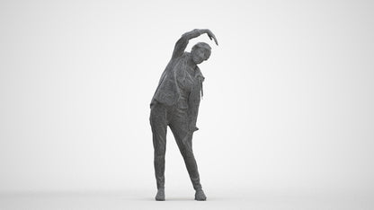 realistic 3D people senior woman sport, render-ready for V-Ray and Corona, FBX OBJ, three-quarter front view render