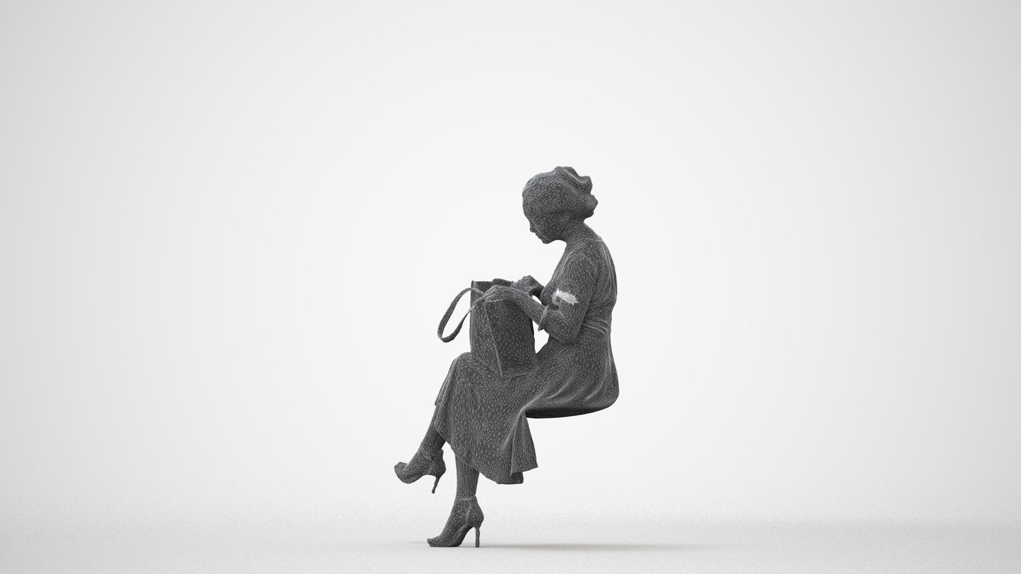 realistic 3D human woman casual mix, archviz people FBX OBJ for Blender, square thumbnail