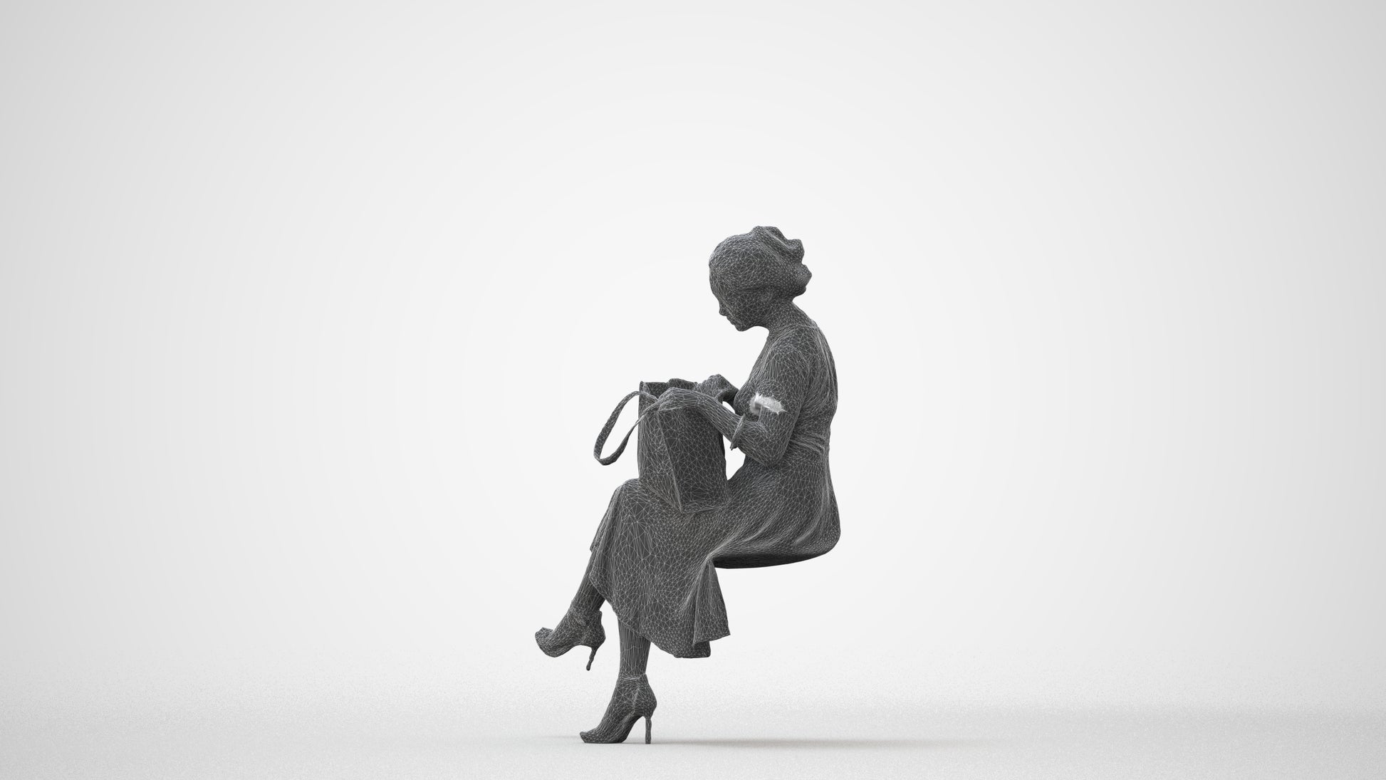 realistic 3D human woman casual mix, archviz people FBX OBJ for Blender, square thumbnail