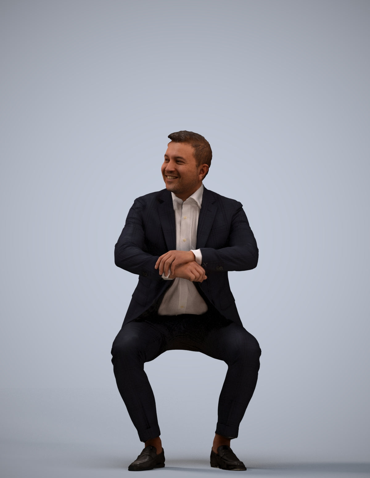 realistic 3D man business, scanned archviz people for Blender and 3ds Max