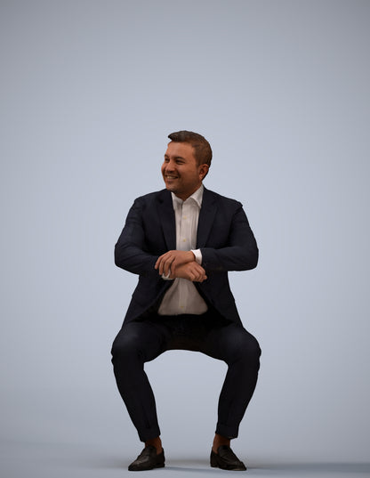 realistic 3D man business, scanned archviz people for Blender and 3ds Max