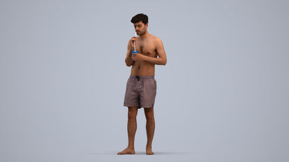 realistic 3D man sport pool, scanned archviz people for Blender and 3ds Max, standing pose render