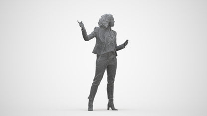 realistic 3D human woman business, archviz people FBX OBJ for Blender, three-quarter front view render