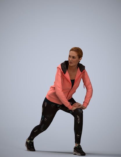 scanned 3D woman sport, photogrammetry people for Enscape and V-Ray