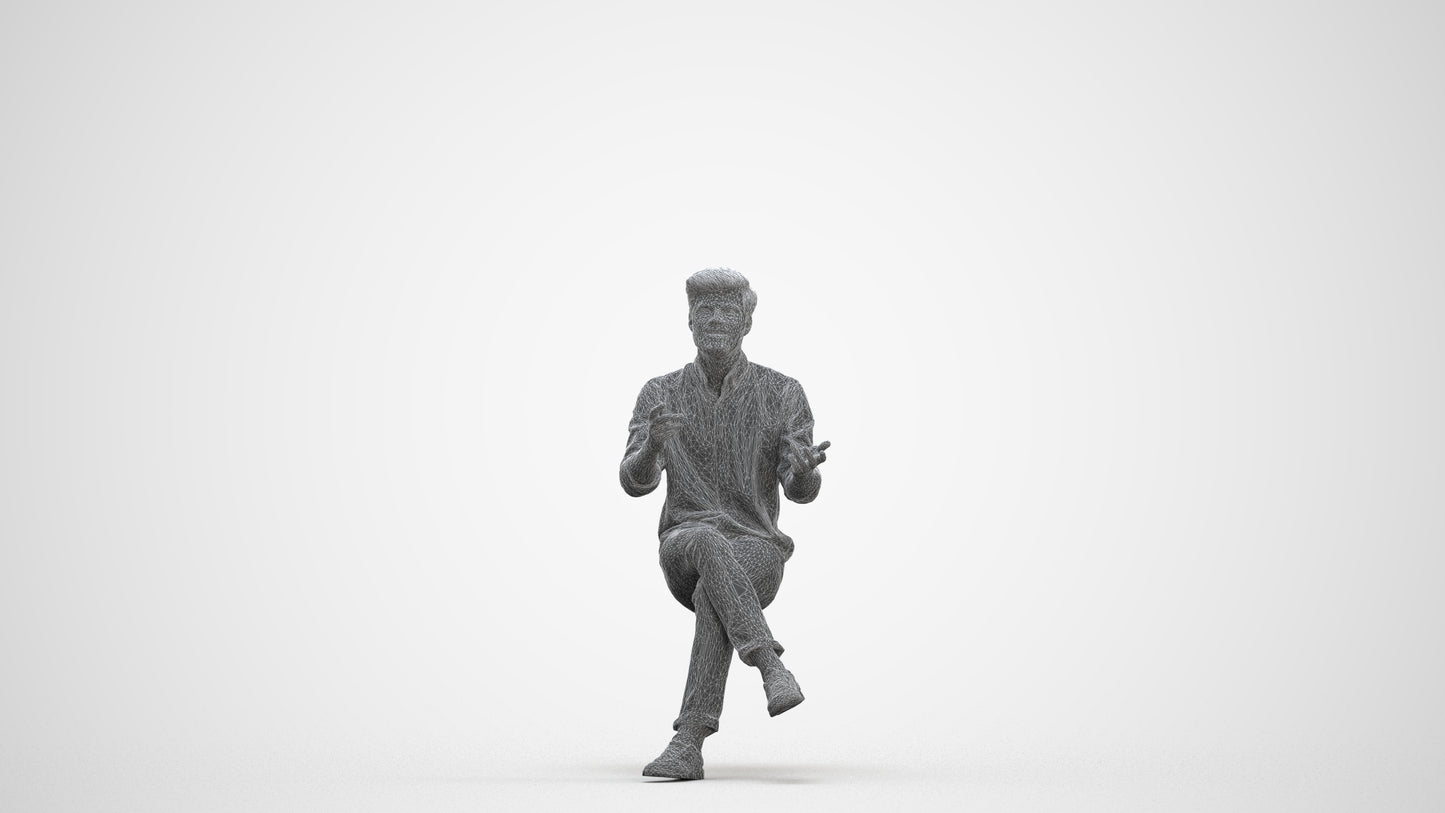 photogrammetry 3D man casual pool, realistic human model archviz FBX, three-quarter front view render