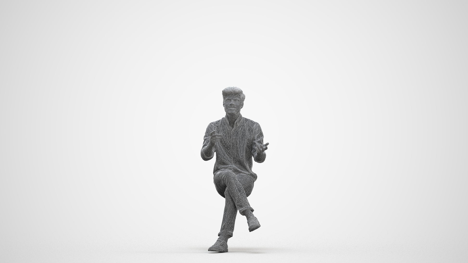 photogrammetry 3D man casual pool, realistic human model archviz FBX, three-quarter front view render