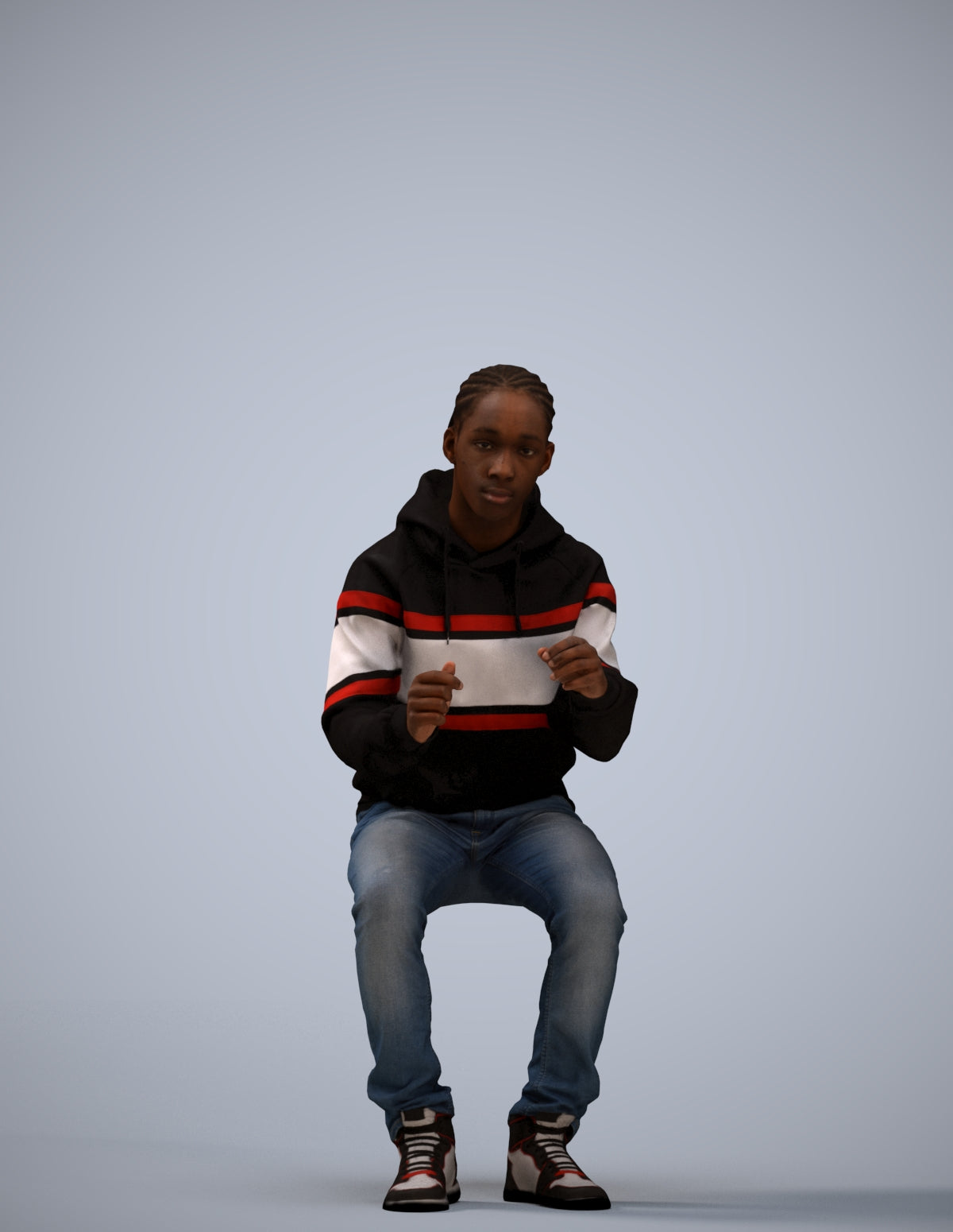 3D people model boy casual kids, scanned human for 3ds Max rendering