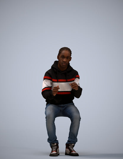 3D people model boy casual kids, scanned human for 3ds Max rendering