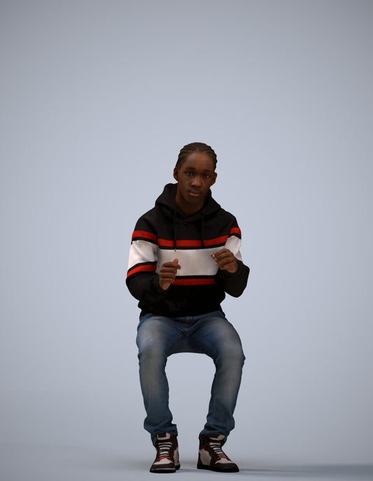 3D people model boy casual kids, scanned human for 3ds Max rendering