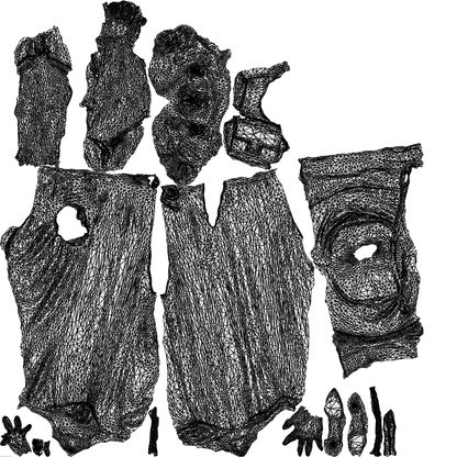 realistic 3D woman casual walking, scanned archviz people for Blender and 3ds Max, wireframe top-down view
