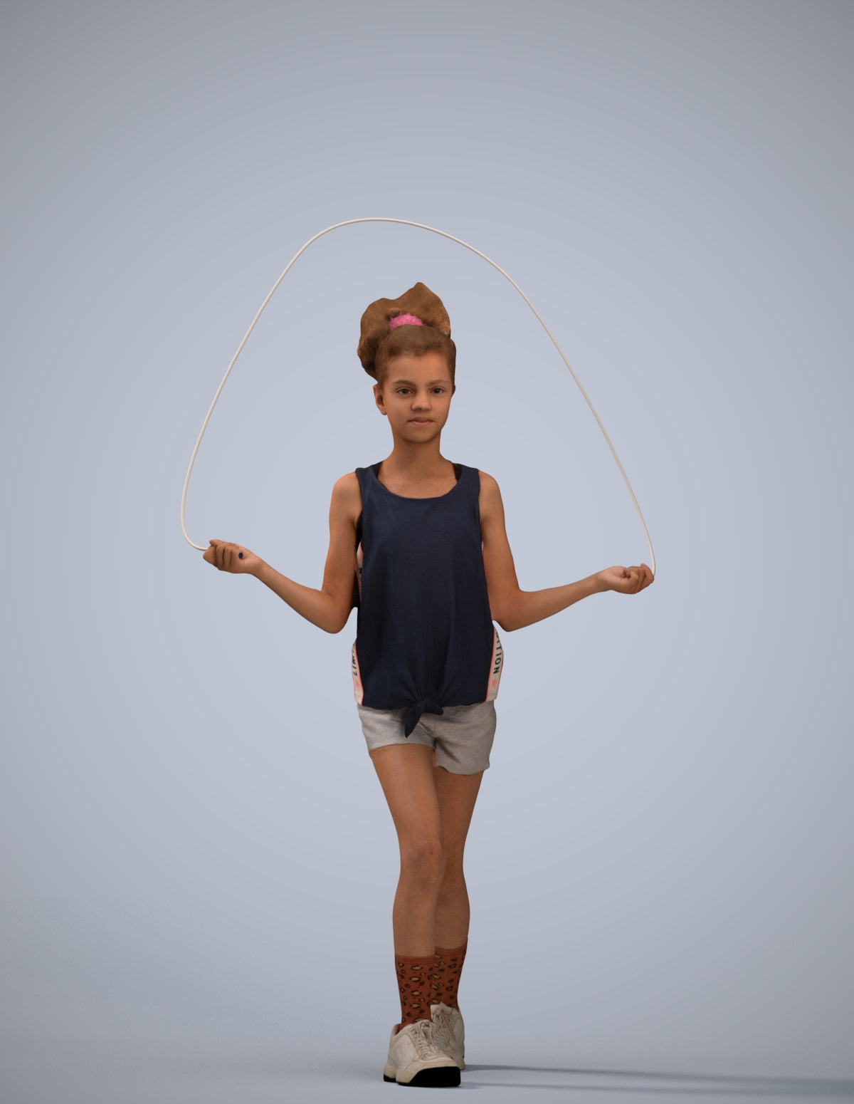 scanned 3D girl sport kids, photogrammetry people for Enscape and V-Ray