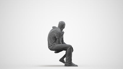 scanned 3D girl casual couple, photogrammetry people for Enscape and V-Ray, wireframe side view