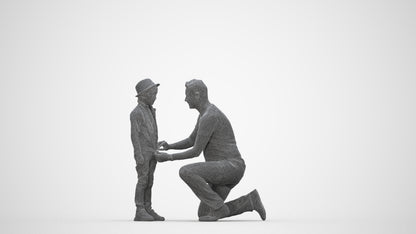 realistic 3D boy casual kids, scanned archviz people for Blender and 3ds Max, wireframe back view