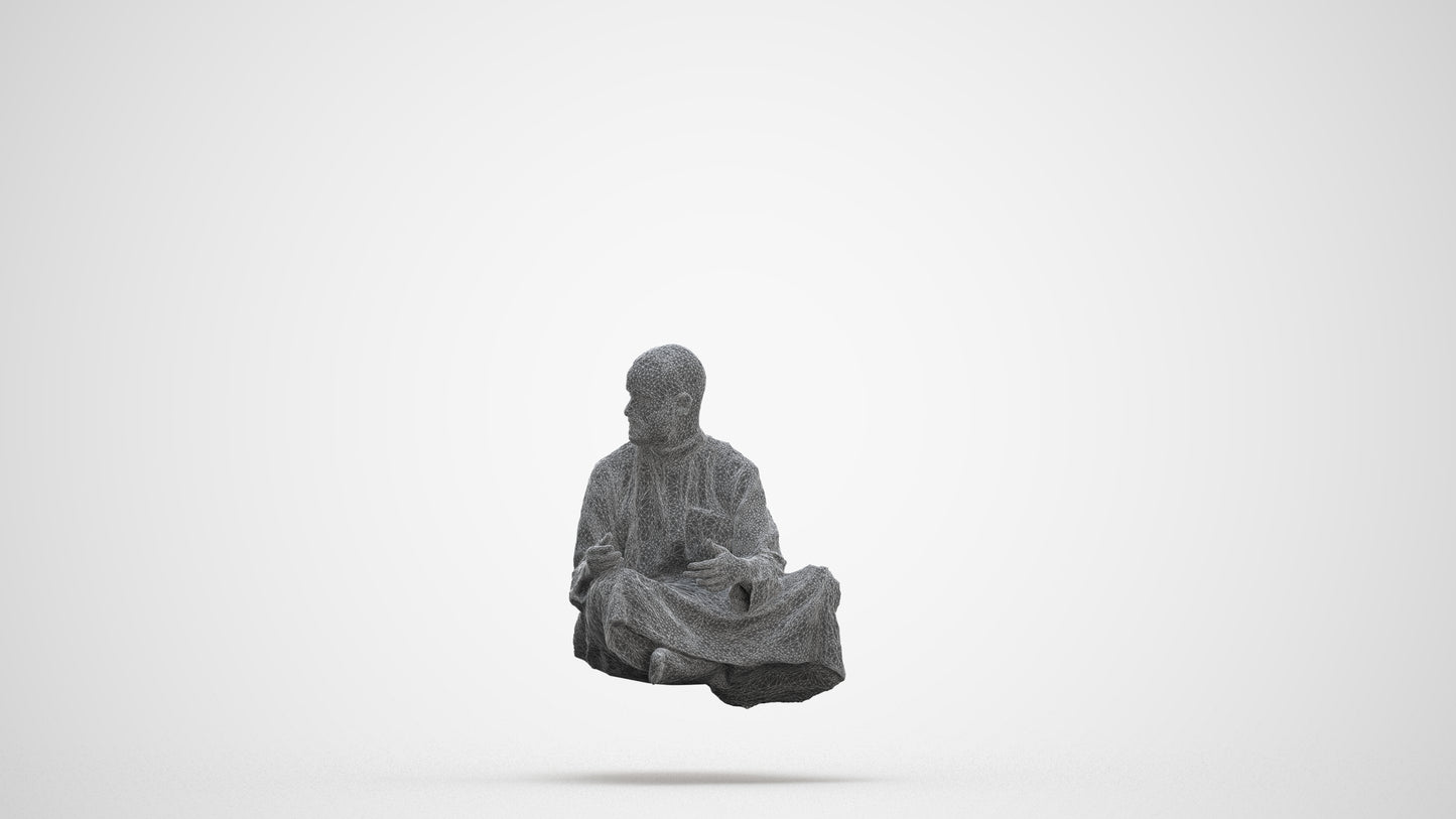 realistic 3D man casual sitting, scanned archviz people for Blender and 3ds Max, three-quarter front view render