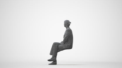 scanned 3D senior woman business, photogrammetry people for Enscape and V-Ray, square thumbnail
