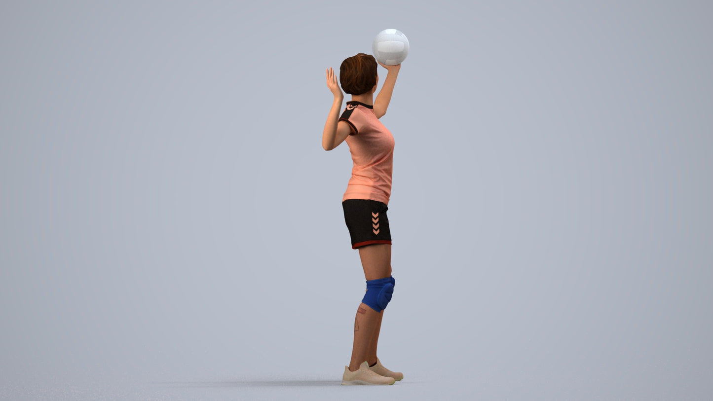 realistic 3D people woman sport, render-ready for V-Ray and Corona, FBX OBJ, side view render
