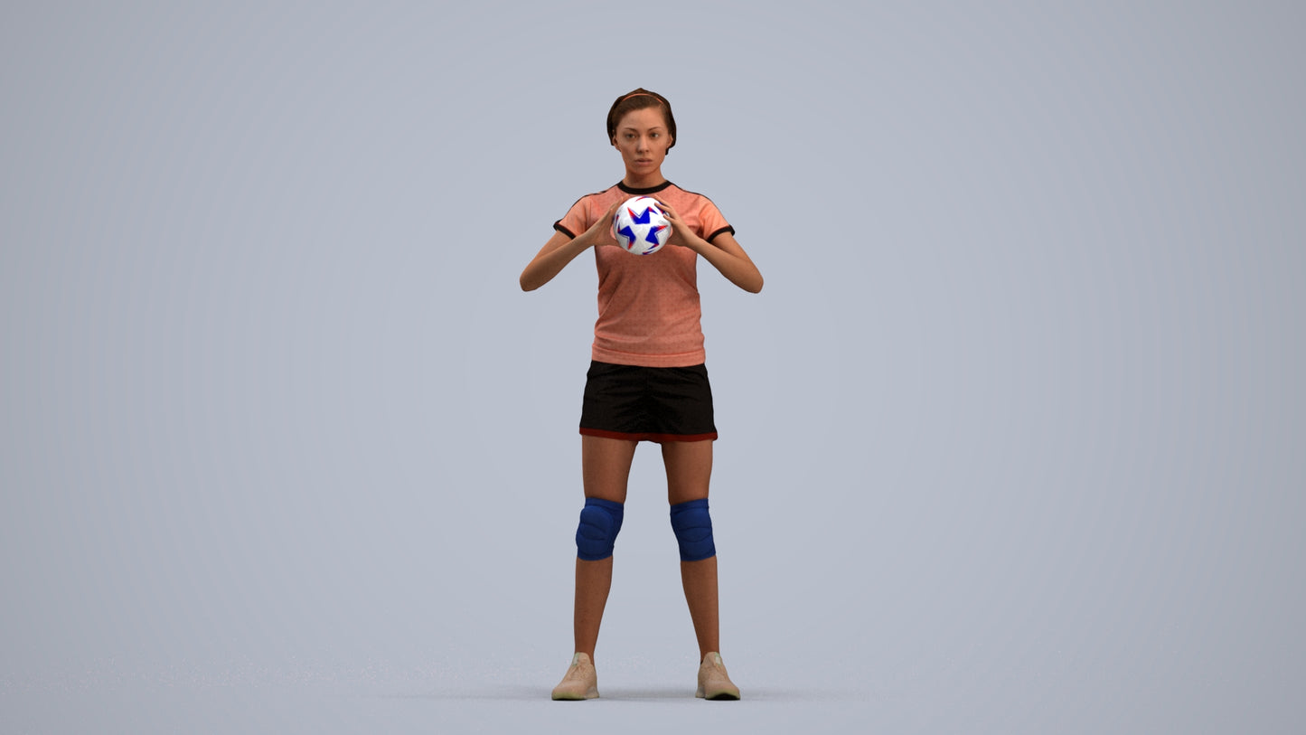realistic 3D people woman sport, render-ready for V-Ray and Corona, FBX OBJ, standing pose render