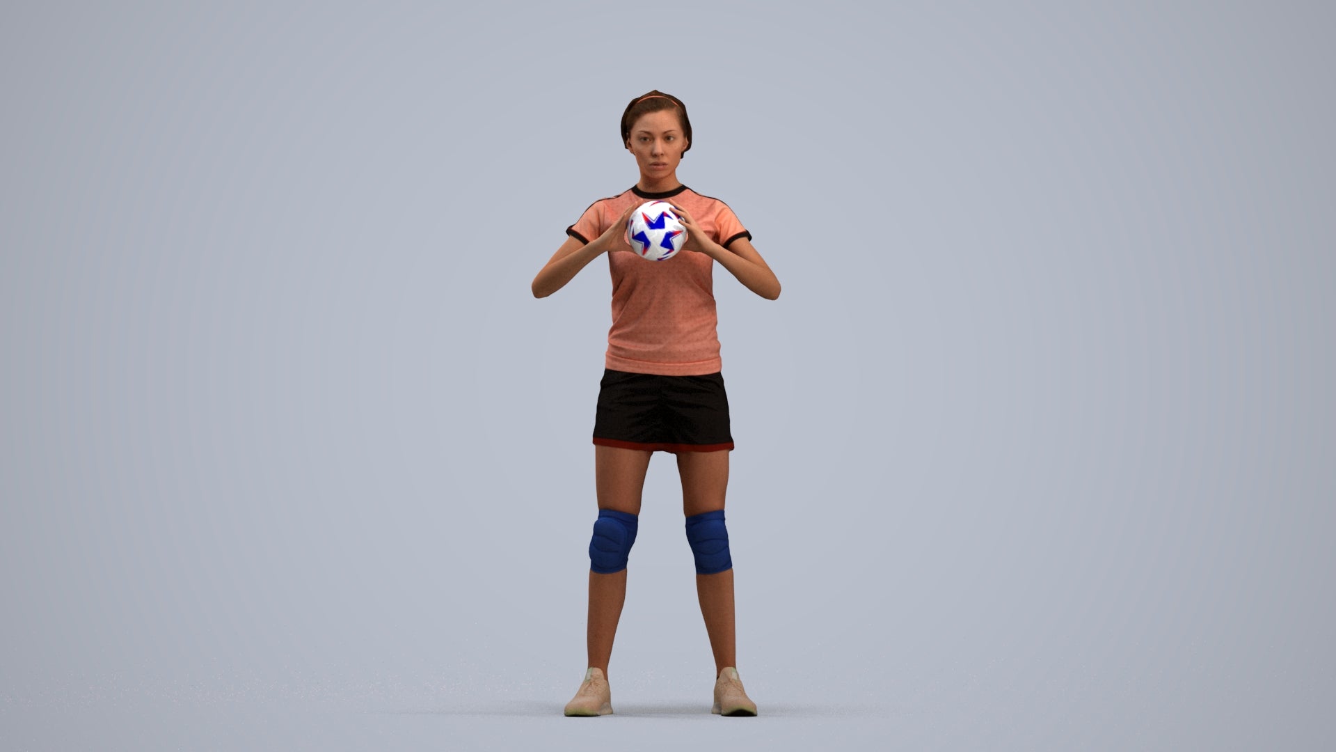 realistic 3D people woman sport, render-ready for V-Ray and Corona, FBX OBJ, standing pose render