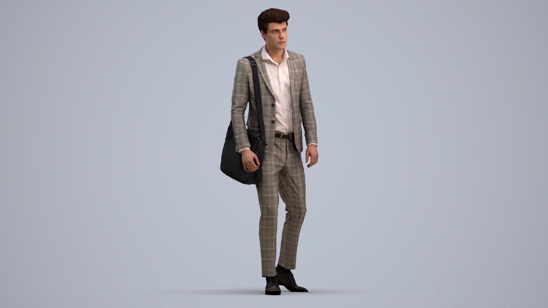 scanned 3D man business, photogrammetry people for Enscape and V-Ray, standing pose render