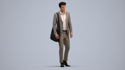 scanned 3D man business, photogrammetry people for Enscape and V-Ray, standing pose render