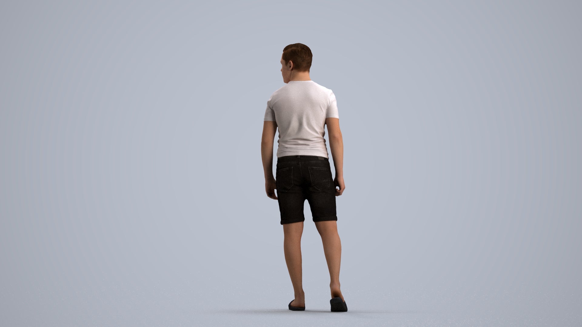 scanned 3D boy casual kids, photogrammetry people for Enscape and V-Ray, front view render