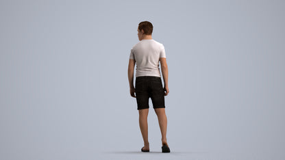 scanned 3D boy casual kids, photogrammetry people for Enscape and V-Ray, front view render