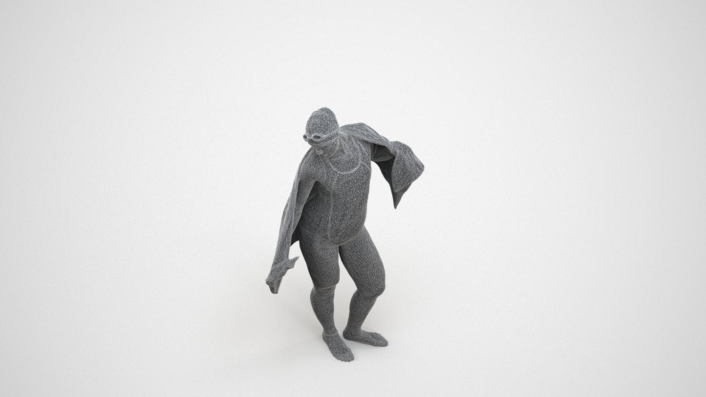 scanned 3D woman pool, photogrammetry people for Enscape and V-Ray, wireframe three-quarter view