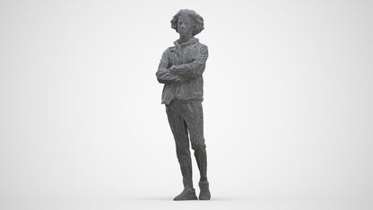 scanned 3D man casual standing, photogrammetry people for Enscape and V-Ray, three-quarter front view render