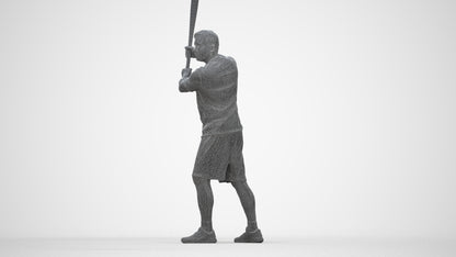 3D scanned man sport, photorealistic archviz people for Enscape and SketchUp, wireframe back view