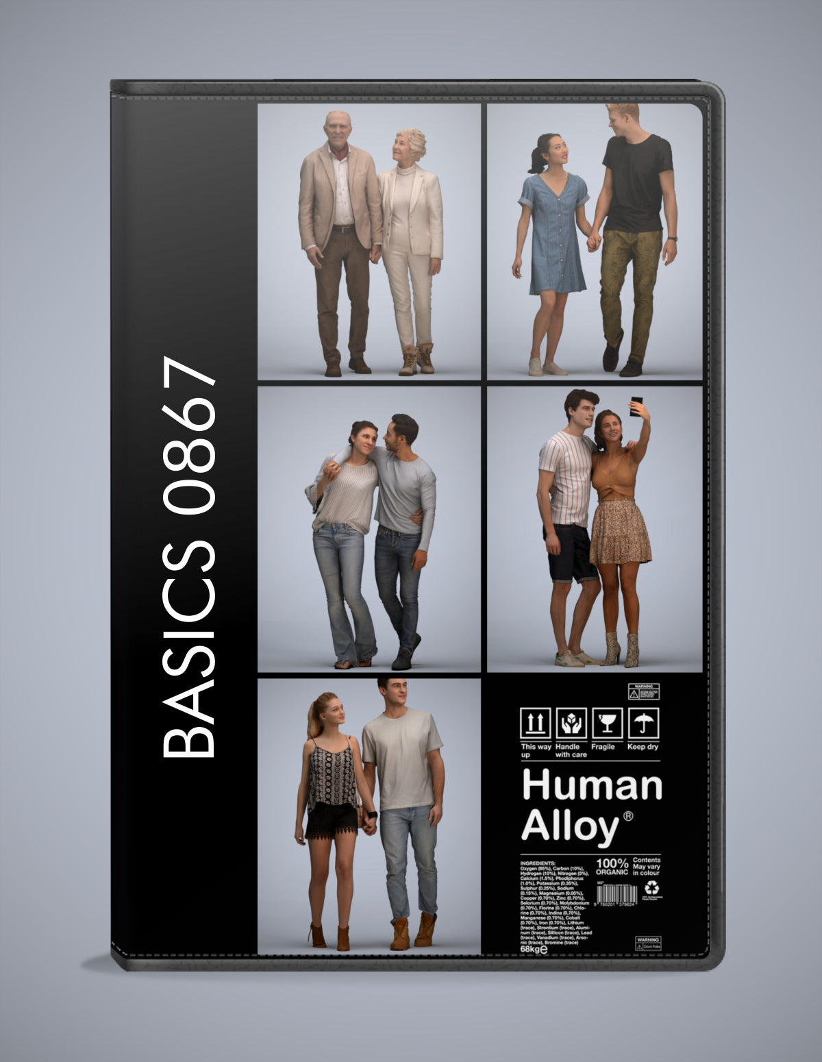 realistic 3D humans couple pack, 5 archviz people FBX OBJ for Blender