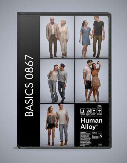 realistic 3D humans couple pack, 5 archviz people FBX OBJ for Blender