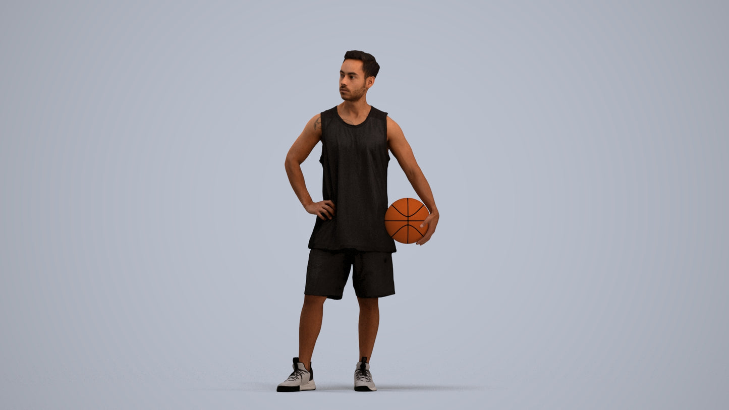realistic 3D people man sport, render-ready for V-Ray and Corona, FBX OBJ, standing pose render