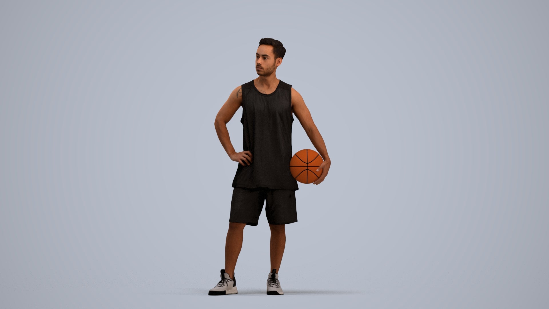 realistic 3D people man sport, render-ready for V-Ray and Corona, FBX OBJ, standing pose render