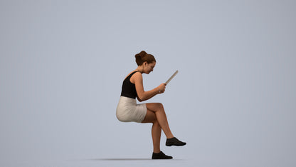 realistic 3D people girl casual kids, render-ready for V-Ray and Corona, FBX OBJ, side view render