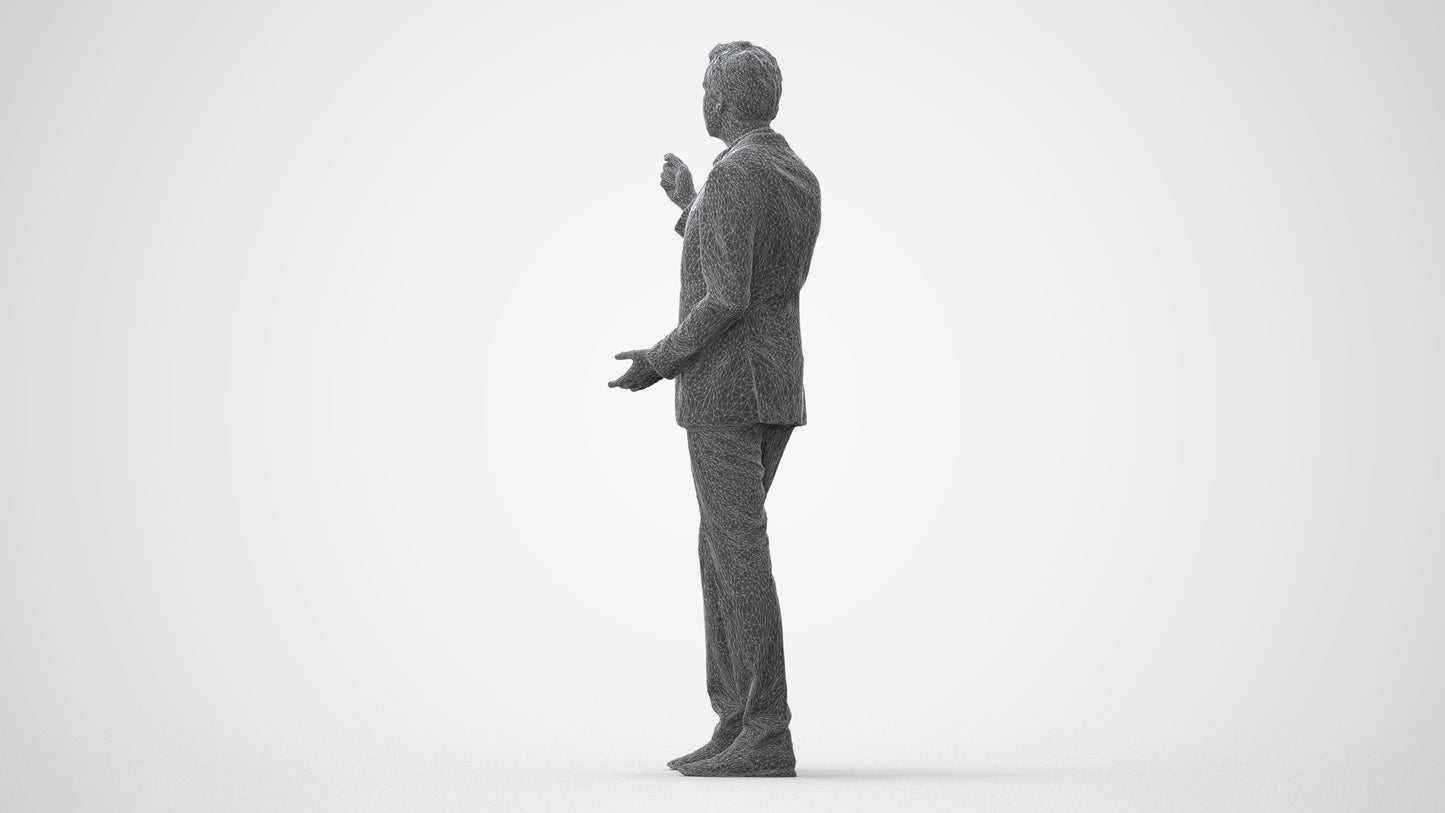 realistic 3D human man business, archviz people FBX OBJ for Blender, square thumbnail