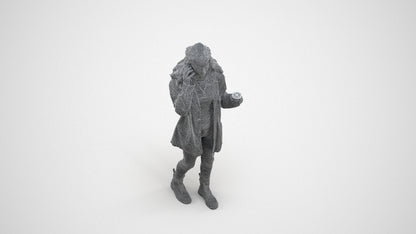 realistic 3D human woman casual walking, archviz people FBX OBJ for Blender, wireframe three-quarter view