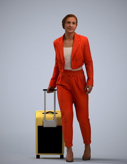 3D human model woman business, photogrammetry scanned person for archviz