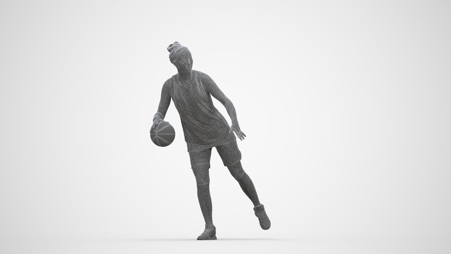 realistic 3D people woman sport, render-ready for V-Ray and Corona, FBX OBJ, wireframe back view