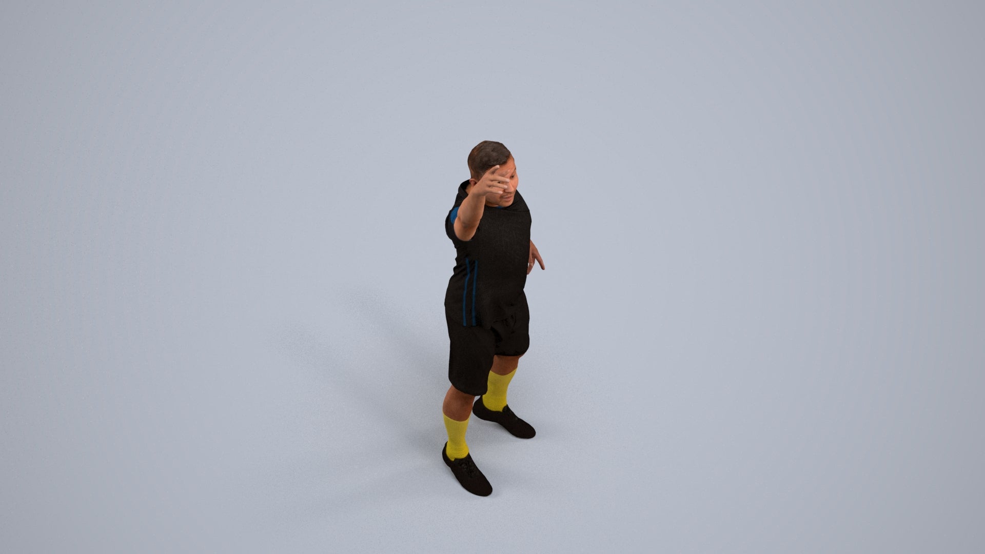 realistic 3D man sport, scanned archviz people for Blender and 3ds Max, back view render