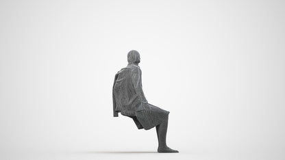 realistic 3D human girl kids, archviz people FBX OBJ for Blender, wireframe side view
