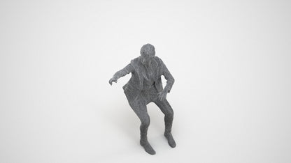 scanned 3D woman business mix, photogrammetry people for Enscape and V-Ray, wireframe three-quarter view