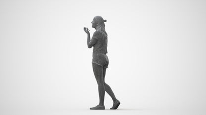 3D people model girl casual standing, scanned human for 3ds Max rendering, square thumbnail