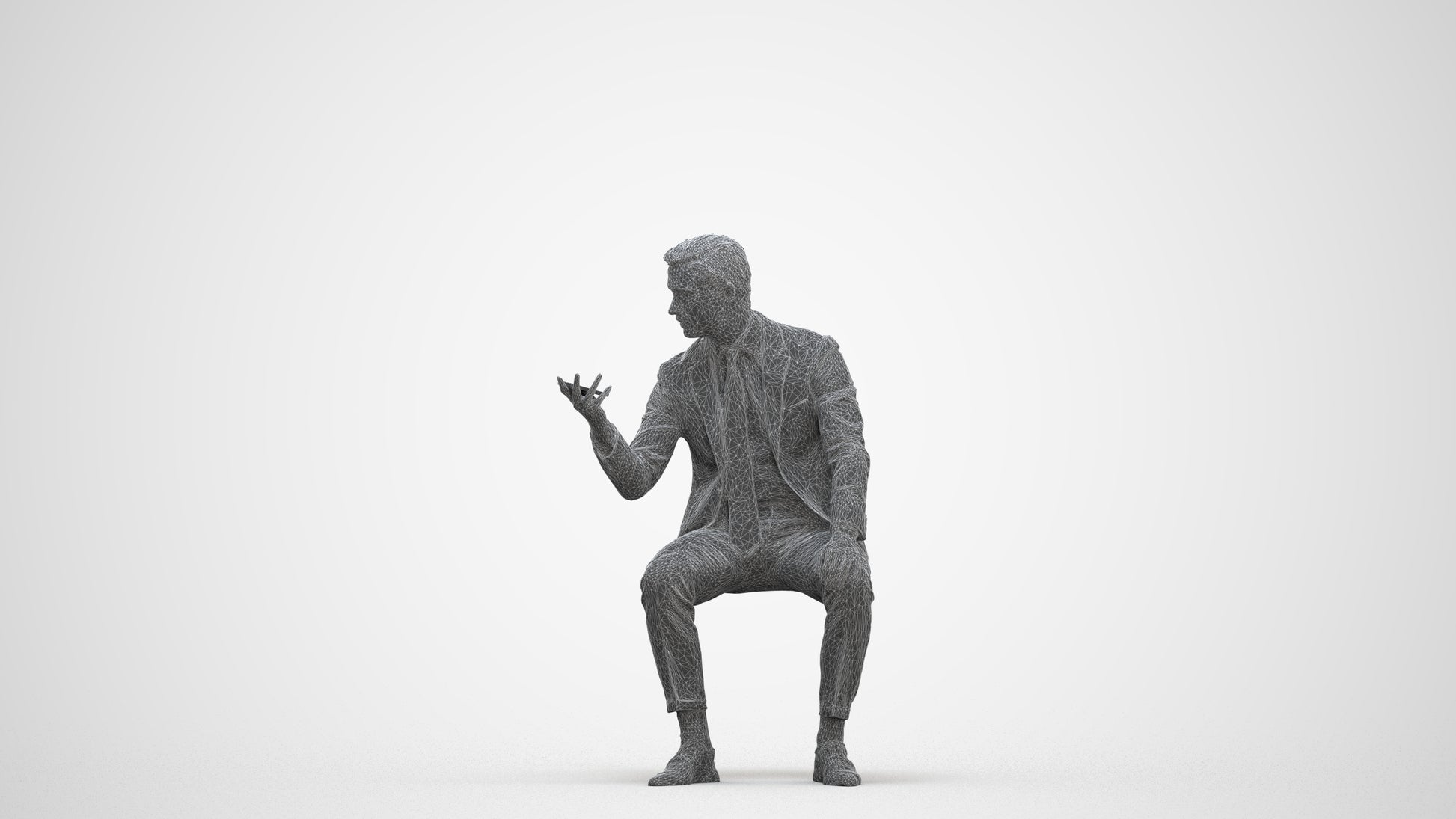 photogrammetry 3D man business, realistic human model archviz FBX, three-quarter front view render