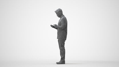 3D people model man casual standing, scanned human for 3ds Max rendering, square thumbnail