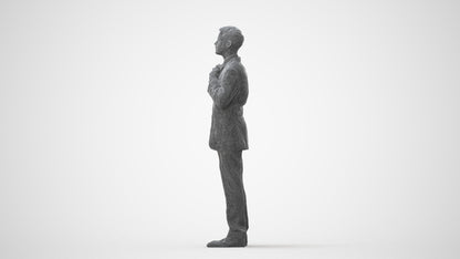 3D human model man business, photogrammetry scanned person for archviz, square thumbnail