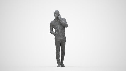 realistic 3D people man business walking, render-ready for V-Ray and Corona, FBX OBJ, wireframe back view